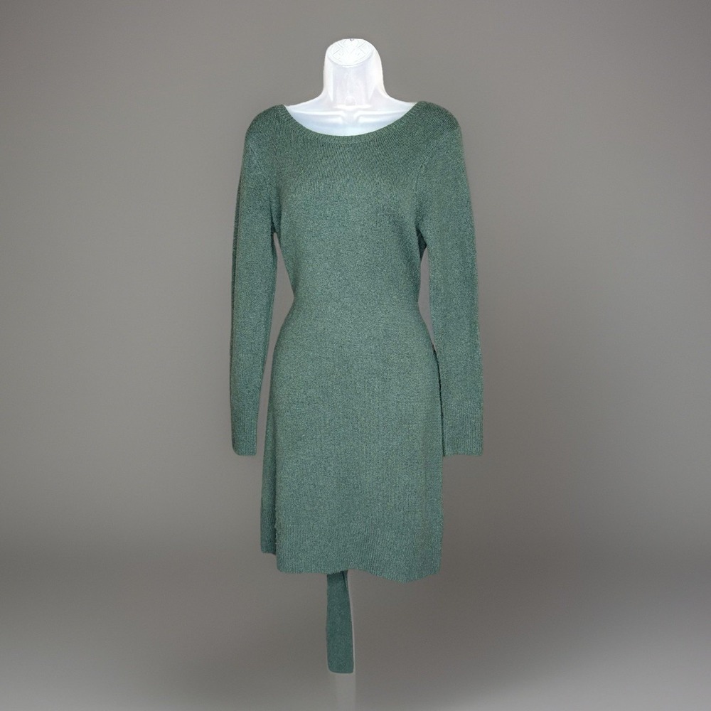 The Prairie By Rachel Ashwell Sweater Dress S Green Belted Boho Cottage Fairy
